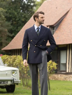 Blazer croisé bleu marine à boutons dorés - drop 4