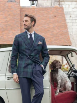 Blazer croisé tartan Glaz