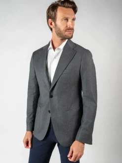 Blazer en flanelle gris laine et cachemire