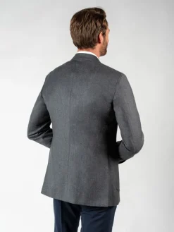 Blazer en flanelle gris laine et cachemire