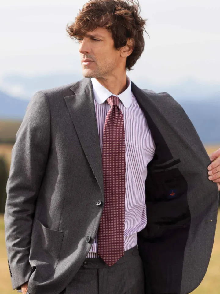 Blazer en flanelle gris laine et cachemire