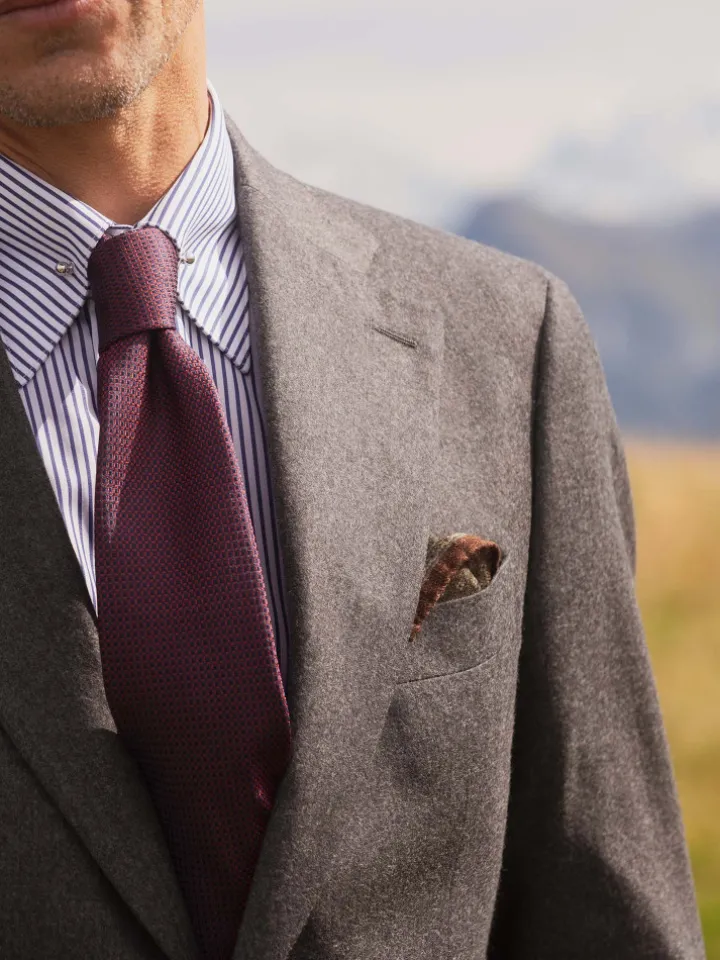 Blazer en flanelle gris laine et cachemire