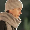Bonnet beige à côtes laine et cachemire - Woca