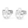 Boutons de manchette ancre argent massif Portsmouth