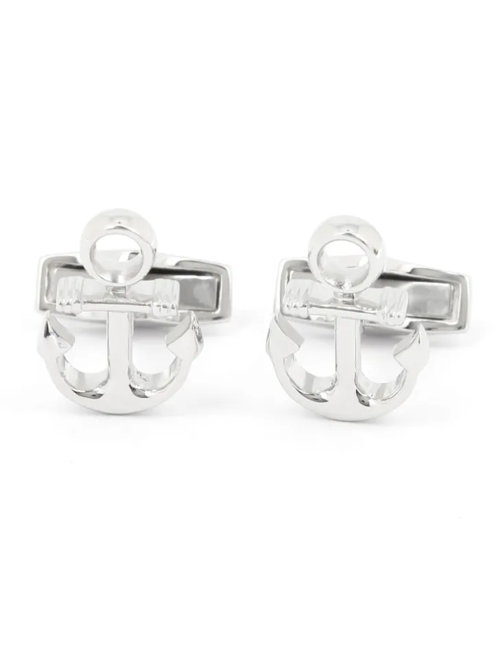 Boutons de manchette ancre argent massif Portsmouth