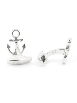 Boutons de manchette ancre argent massif Portsmouth