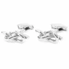 Boutons de manchette argent massif noeud d'amour
