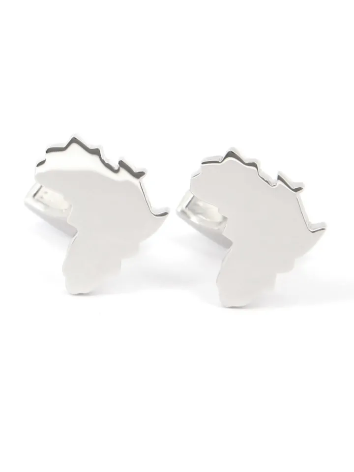 Boutons de manchette argent massif Africa