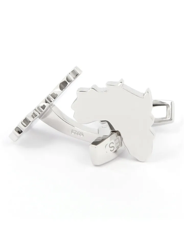 Boutons de manchette argent massif Africa