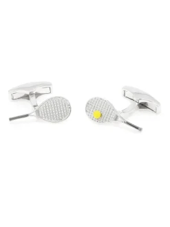Boutons de manchette argent massif tennis Key Biscane