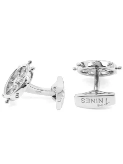 Boutons de manchette argent massif barre de navire