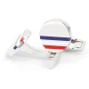 Boutons de manchette argent massif tricolores Cezembre