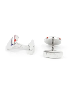 Boutons de manchette argent massif tricolores Cezembre