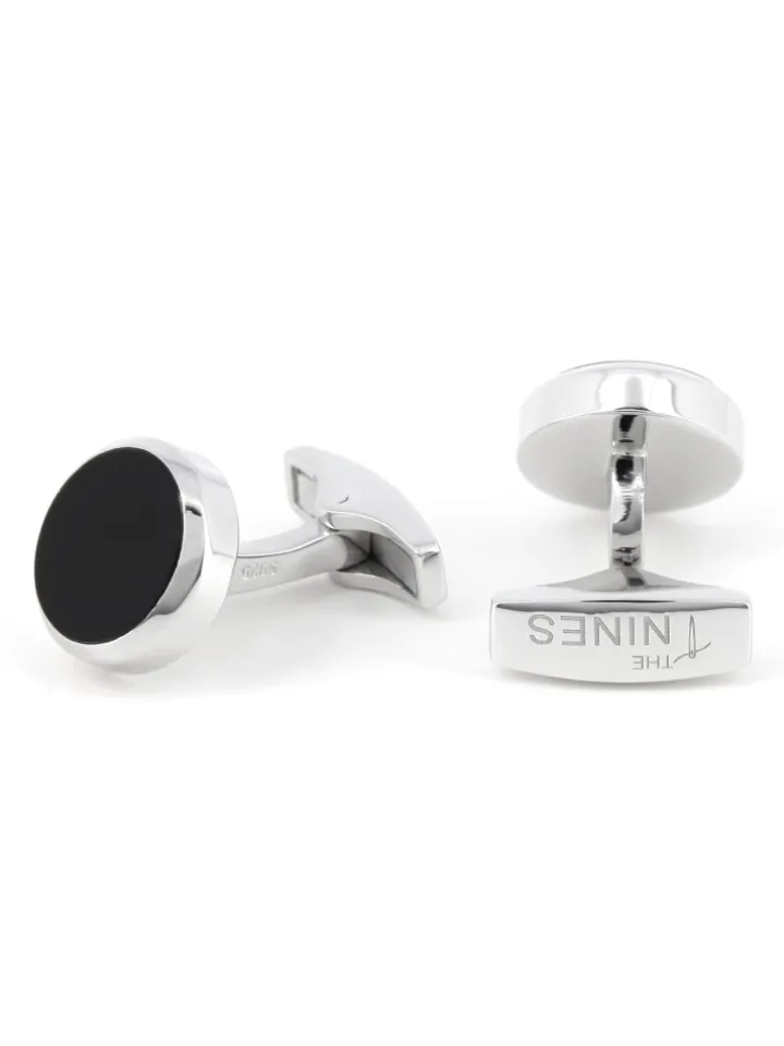 Boutons de manchette argent massif onyx Saint-Honoré