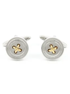Boutons de manchette argent et or Baltimore