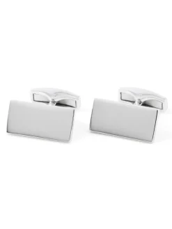 Boutons de manchette argent massif rectangulaires brompton