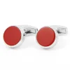 Boutons de manchette argent massif rouge bordeaux Saint-Honoré