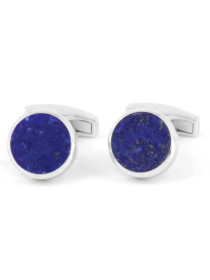 Boutons de manchette argent massif lapis lazuli Saint-Honoré