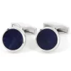Boutons de manchette argent massif ronds sodalite Saint-Honoré