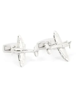Boutons de manchette avion argent massif Spitfire