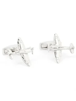 Boutons de manchette avion argent massif Spitfire