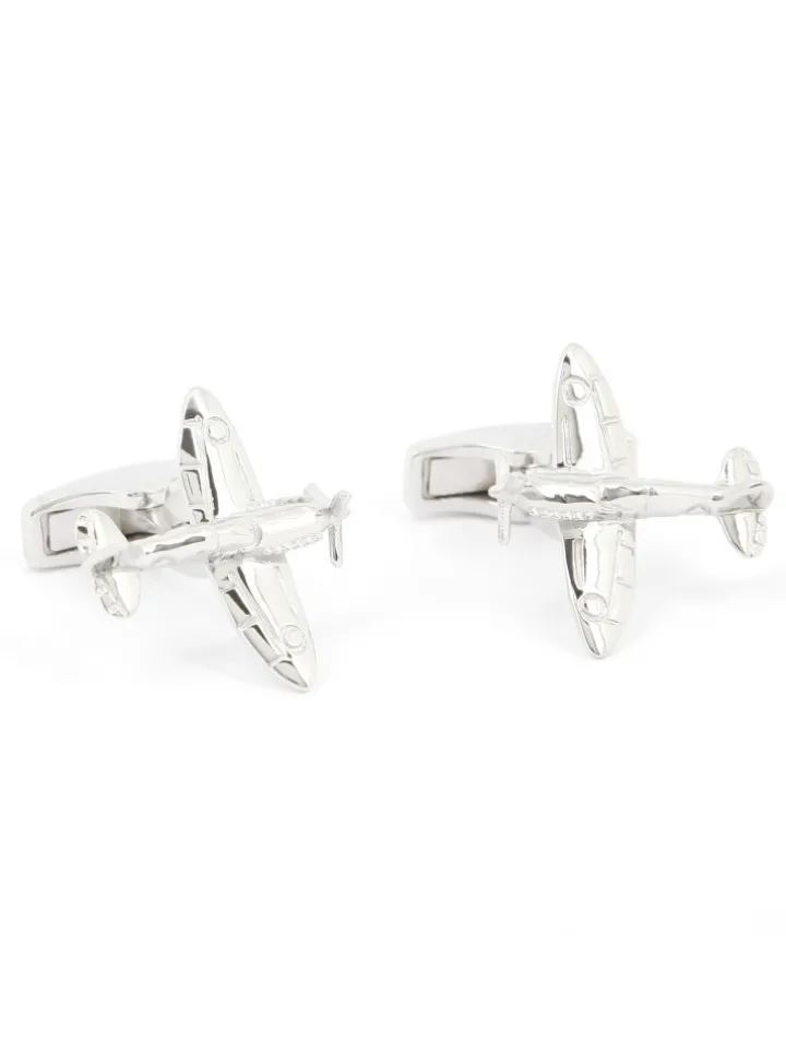 Boutons de manchette avion argent massif Spitfire