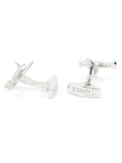 Boutons de manchette avion argent massif Spitfire