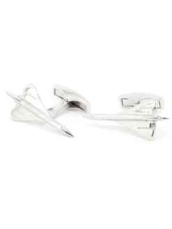Boutons de manchette avion argent massif concorde