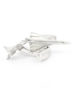 Boutons de manchette avion argent massif concorde