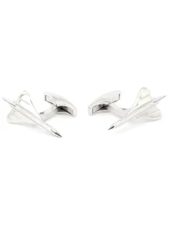 Boutons de manchette avion argent massif concorde