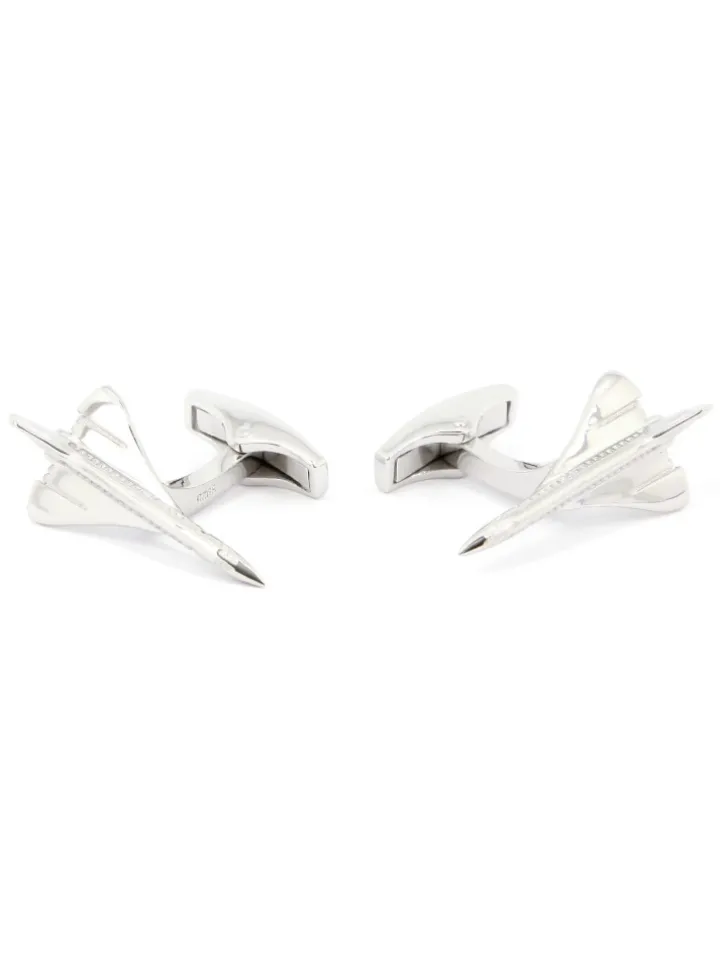 Boutons de manchette avion argent massif concorde