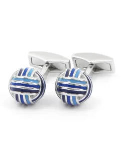 Boutons de manchette boules nuances de bleus cambon