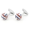 Boutons de manchette boules bleu, blanc, rouge Cambon