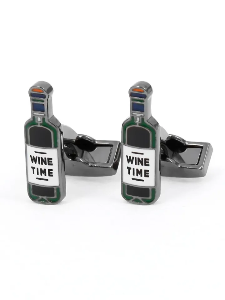 Boutons de manchette bouteille de vin