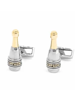 Boutons de manchette bouteille de champagne