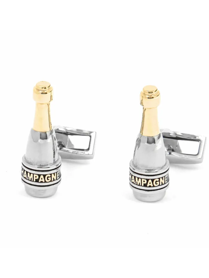 Boutons de manchette bouteille de champagne