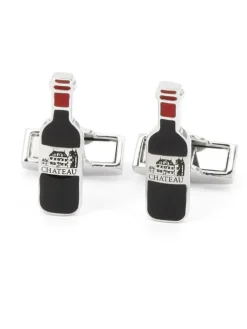 Boutons de manchette bouteille de vin château