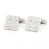 Boutons de manchette brique argent Bilund