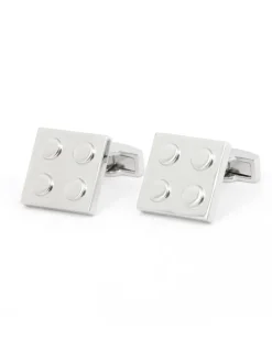 Boutons de manchette brique argent Bilund