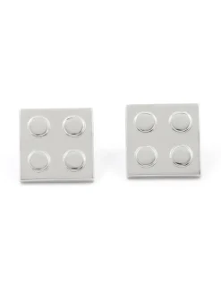 Boutons de manchette brique argent Bilund