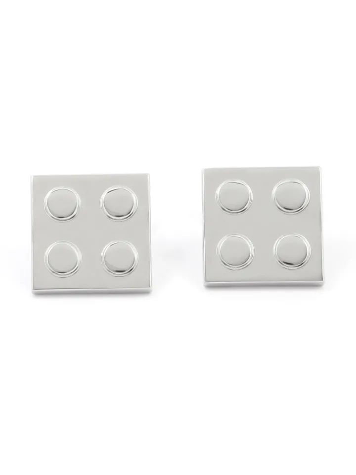 Boutons de manchette brique argent Bilund
