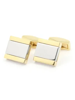 Boutons de manchette carré or et argent Minkebe