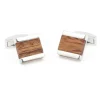 Boutons de manchette carrés en bois bubinga Minkebe