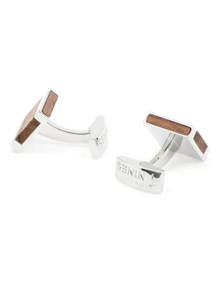 Boutons de manchette carrés en bois bubinga Minkebe