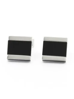 Boutons de manchette carrés en onyx Minkebe