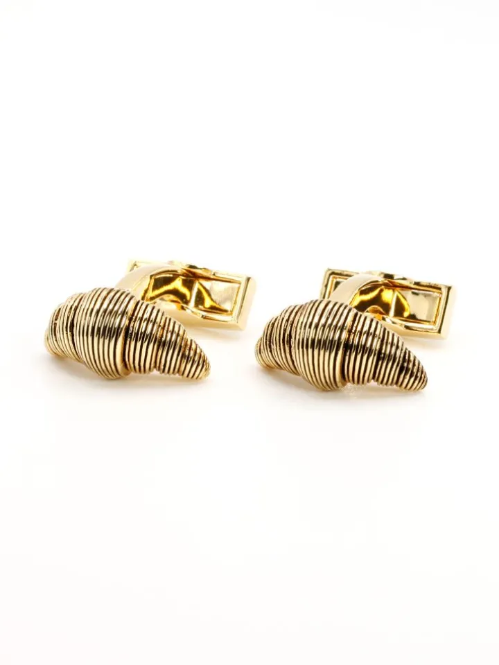 Boutons de manchette croissant doré