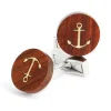 Boutons de manchette en bois ancre marine Dinard