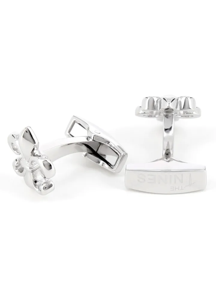 Boutons de manchette fleur de lys argent massif Saint Louis