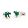 Boutons de manchette grenouilles vertes