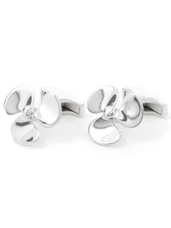 Boutons de manchette hélice en argent massif Brisbane